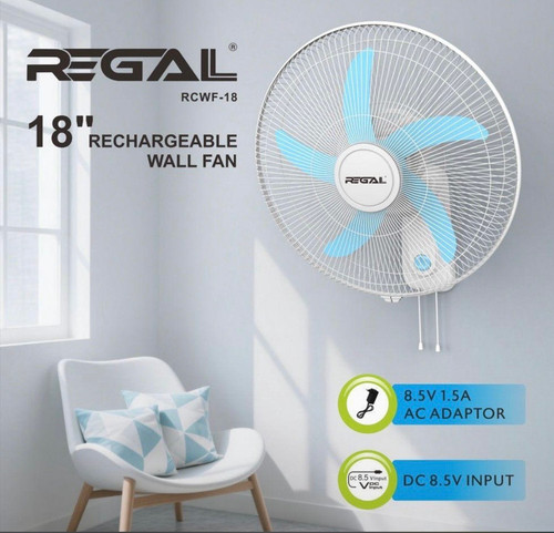 پنکه دیواری شارژی ۱۸ اینچ ریگال(REGAL)مدل RCWF_۱۸